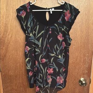 Floral Black Top